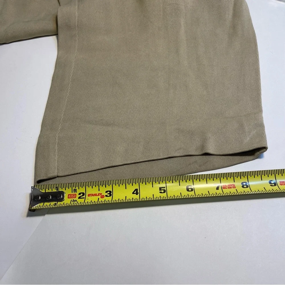 Tommy Bahama Men‎ 100% Silk Pleated Pants Size 35X28 Brown Tan Pockets